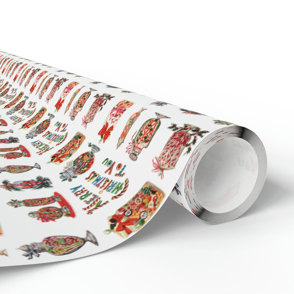 Merry Christmas To You Christmas Candy Mid Century Retro Christmas Print Holiday Gift Wrap Paper - Glossy Or Matte