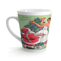 Merry Christmas Santa Tree Lady Mid Century Retro Christmas Print Latte Coffee Mug