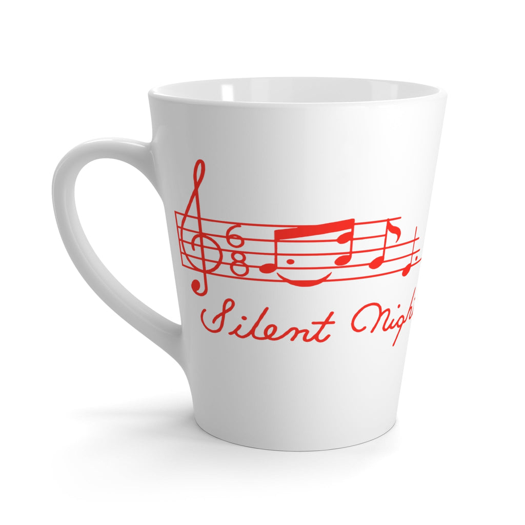 Silent Night Music Mid Century Retro Christmas Print Latte Coffee Mug
