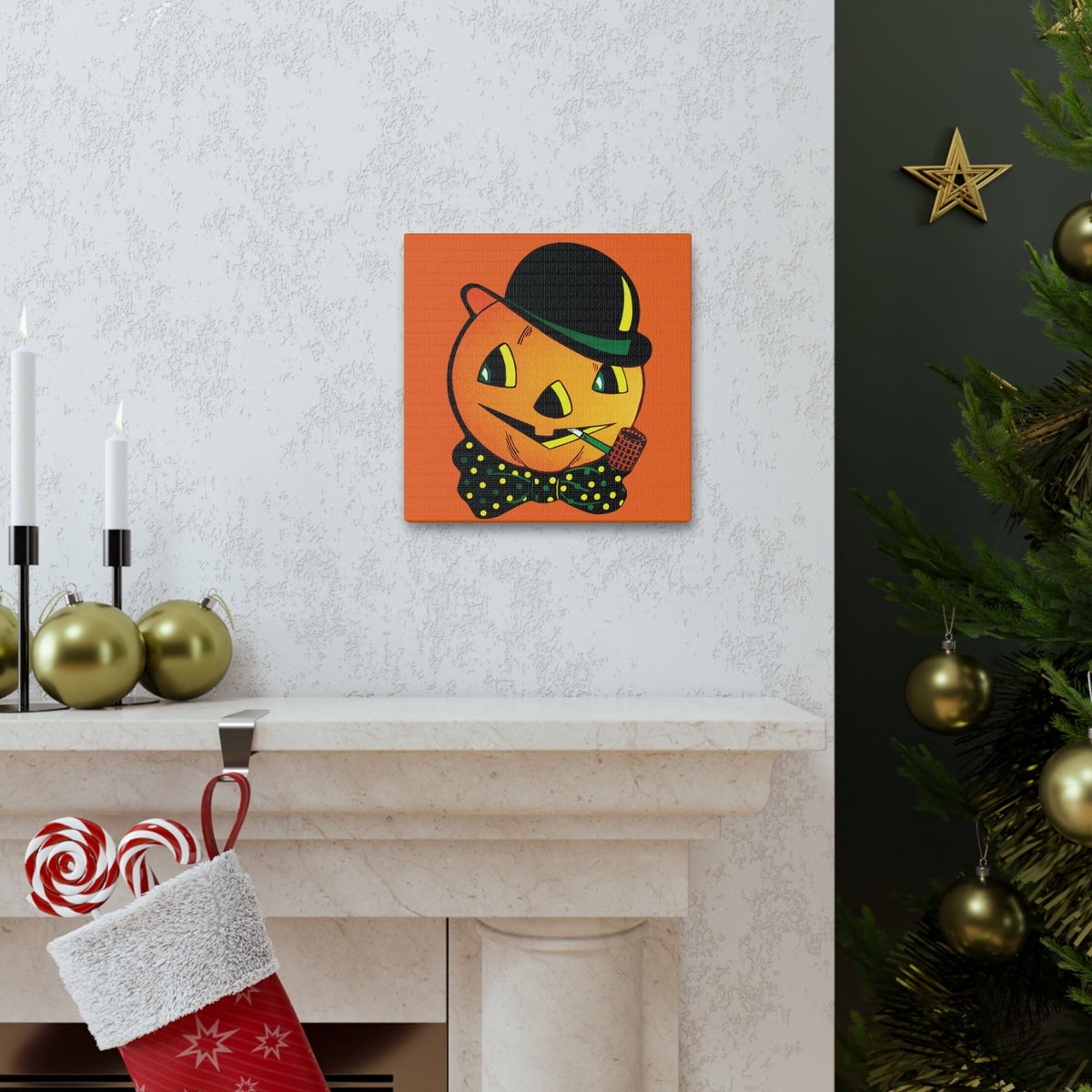 Scarecrow Halloween Decor Print Canvas Gallery Wrap