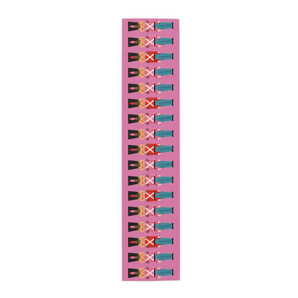 Christmas Toy Soldiers Pink Mid Century Retro Christmas Print Home Decor Cotton Poly Table Runner