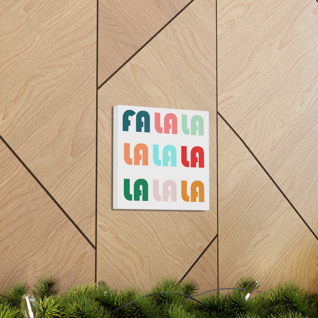 Fa La La La Christmas Retro Style Canvas Gallery Wraps