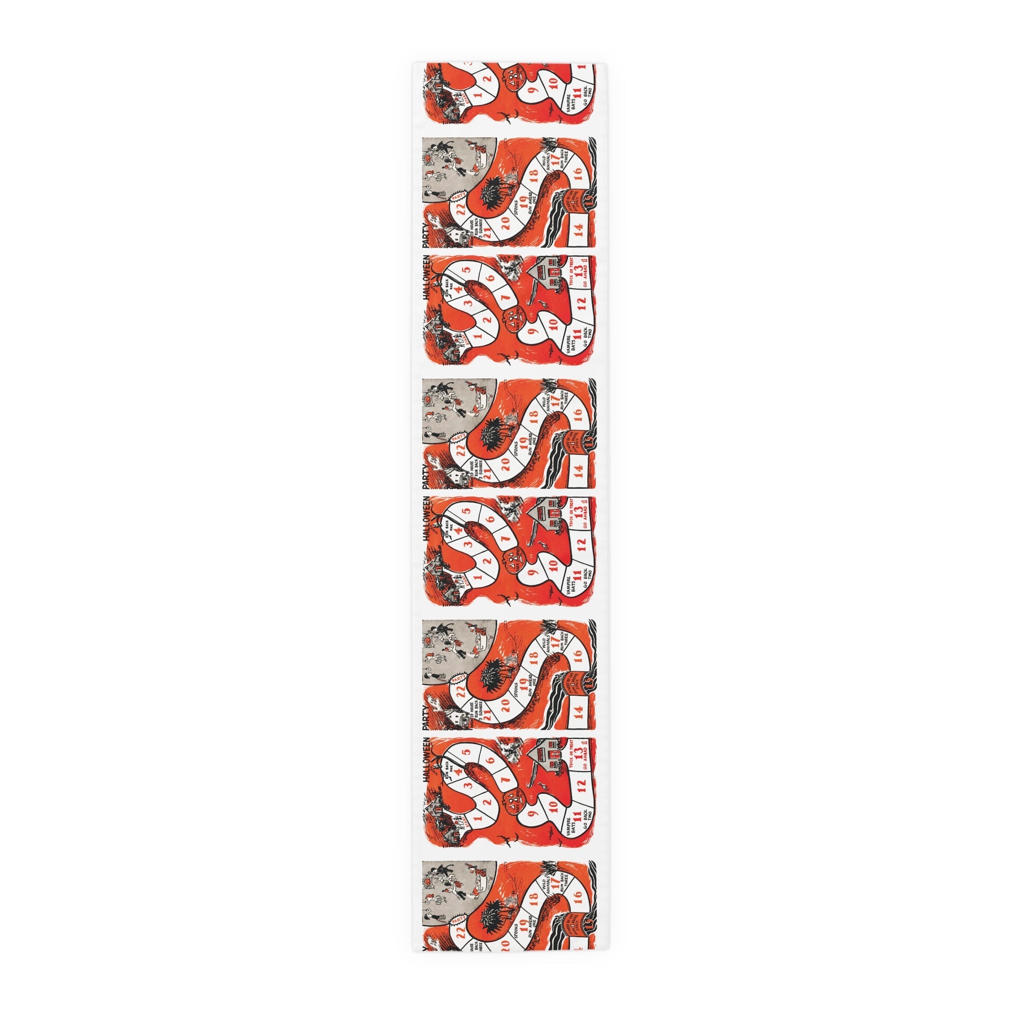 Halloween Board Game Retro Halloween Print Fall Autumn Decor Cotton Poly Table Runner