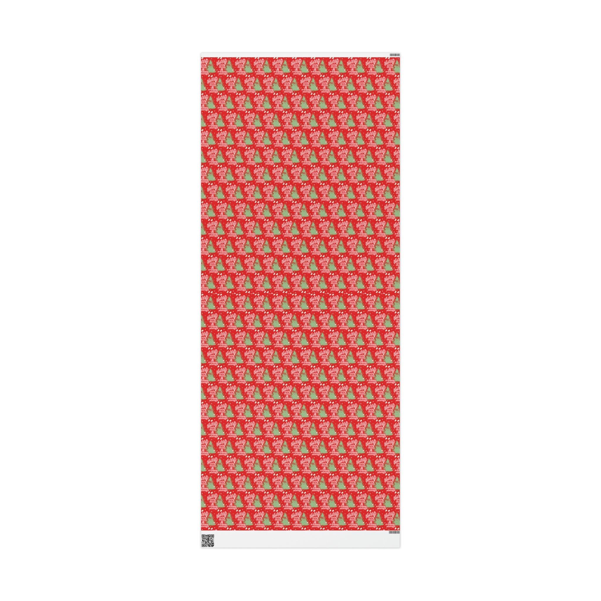 Merry Everything And Happy Always Cute Christmas Tree Retro Style Christmas Holiday Gift Wrap Paper - Glossy Or Matte