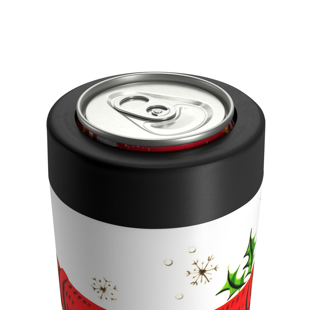 Christmas Dachshund Wiener Dog Mid Century Retro Christmas Print Lined Stainless Steel Can Holder