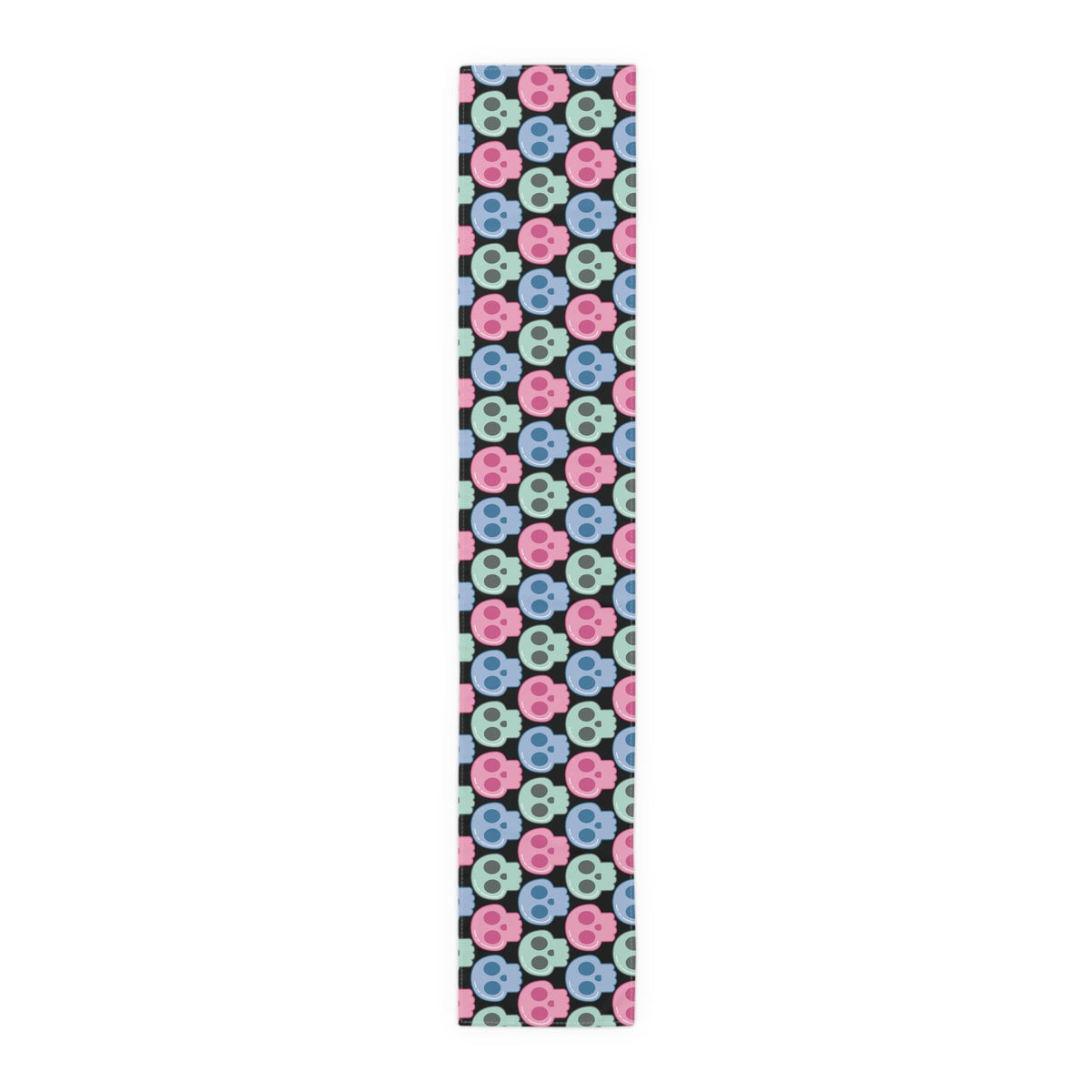 Pastel Goth Skulls Cute Halloween Black Decor Cotton Poly Table Runner