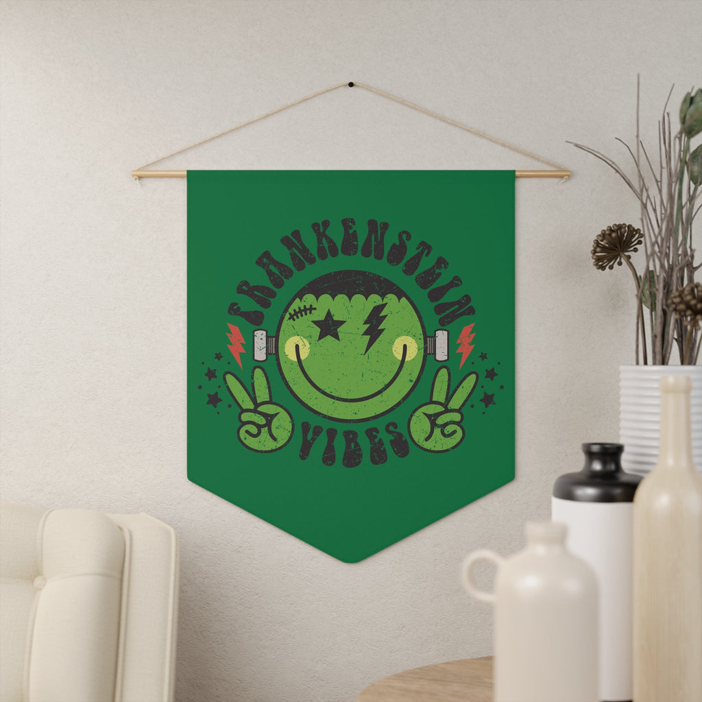 Frankenstein Vibes Green Halloween Print Decor Print Wall Hanging Banner Flag