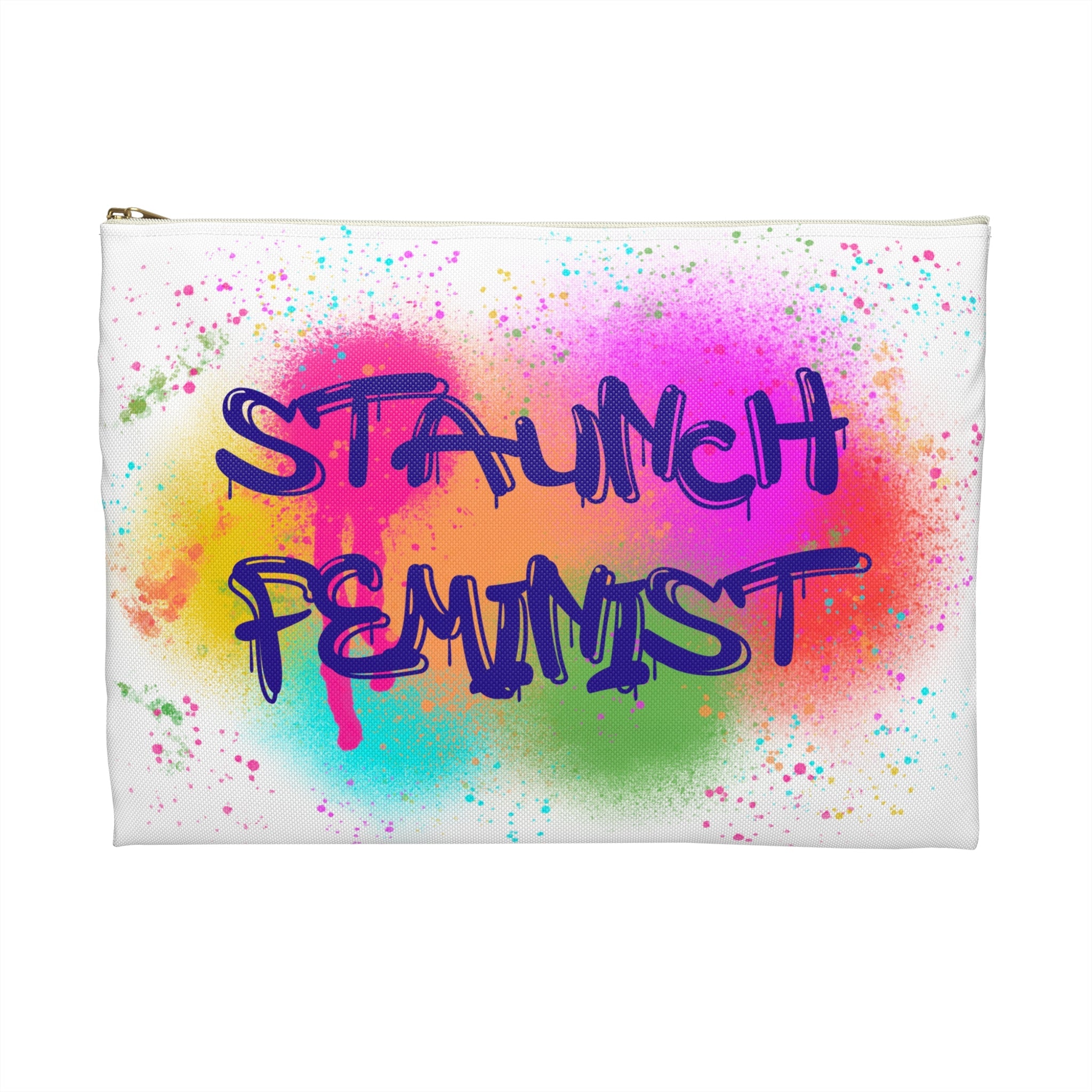 Staunch Feminist Graffiti Polyester Accessory Pouch Travel Bag