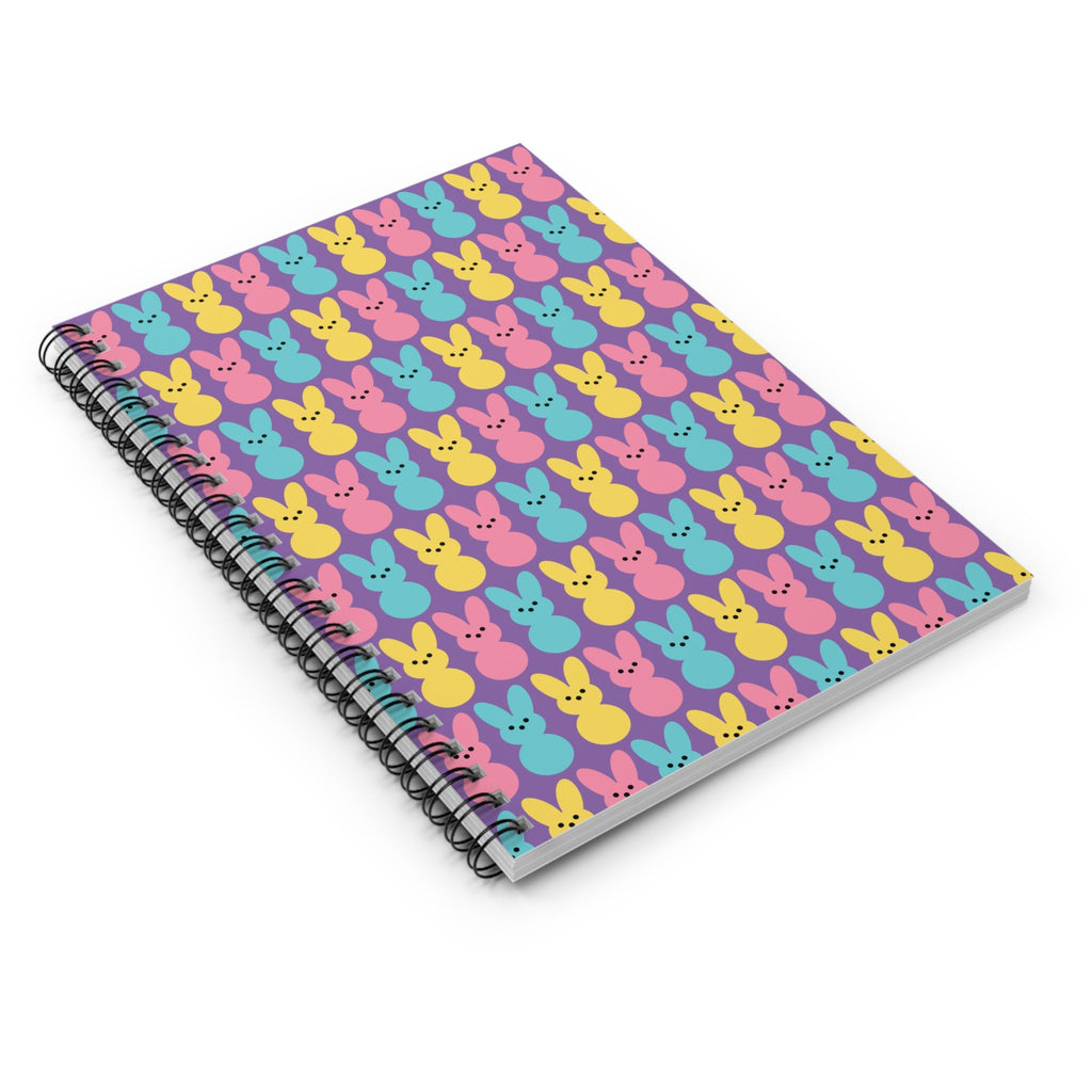 Pastel Marshmallow Bunnies Spring Easter Spiral Journal Notebook
