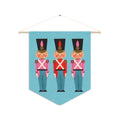 Christmas Toy Soldiers Blue Mid Century Retro Christmas Print Wall Hanging Banner Flag
