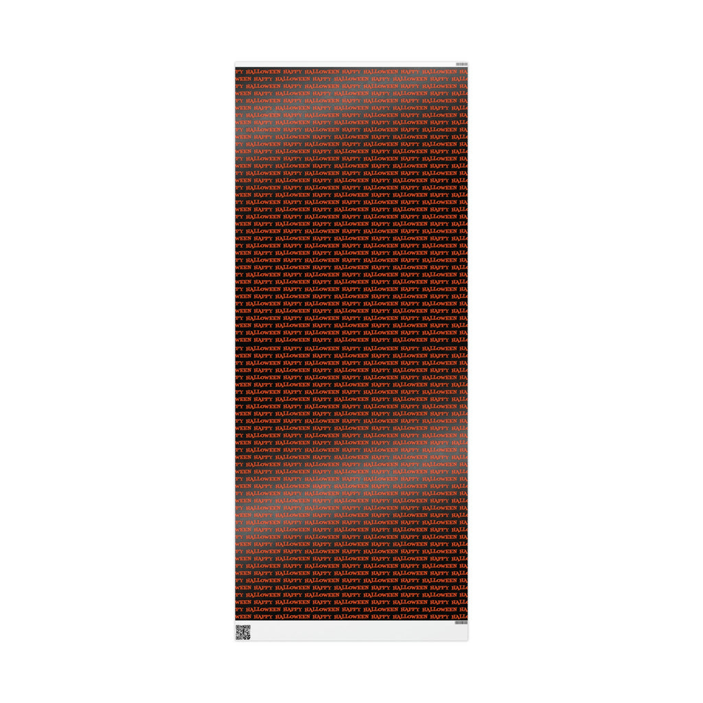 Happy Halloween Orange And Black Atomic Mid Century Retro Style Halloween Holiday Gift Wrap Paper - Glossy Or Matte