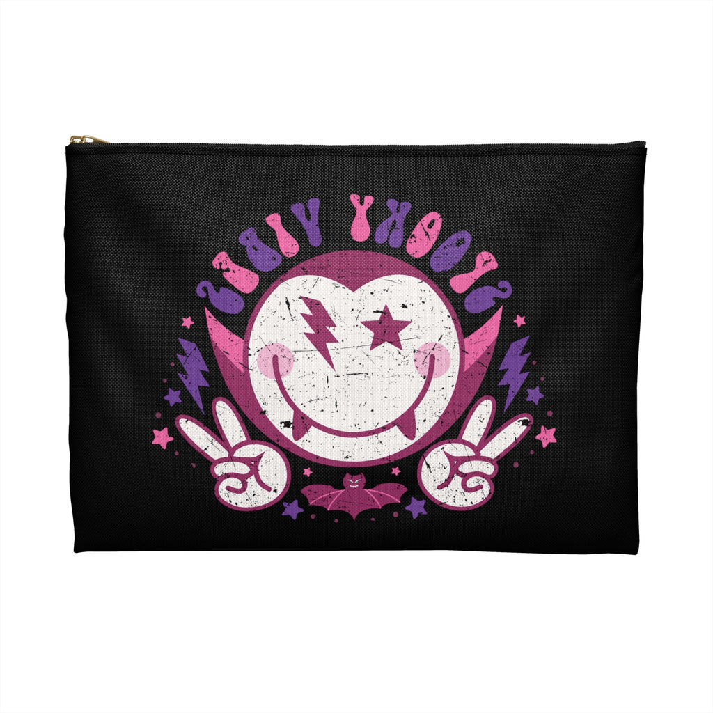 Spooky Vibes Cute Dracula Vampire Halloween Print Polyester Accessory Pouch Travel Bag