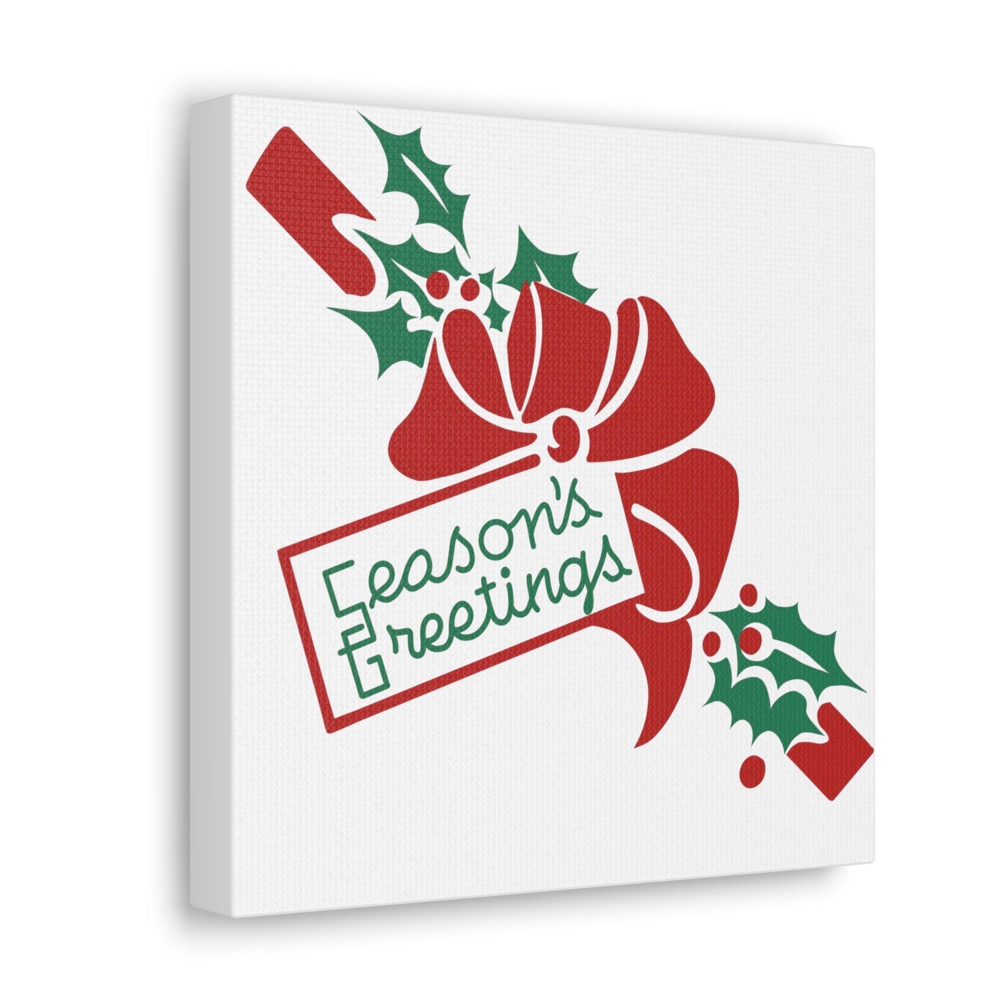Seasons Greeting Mid Century Style Christmas Canvas Gallery Wrap