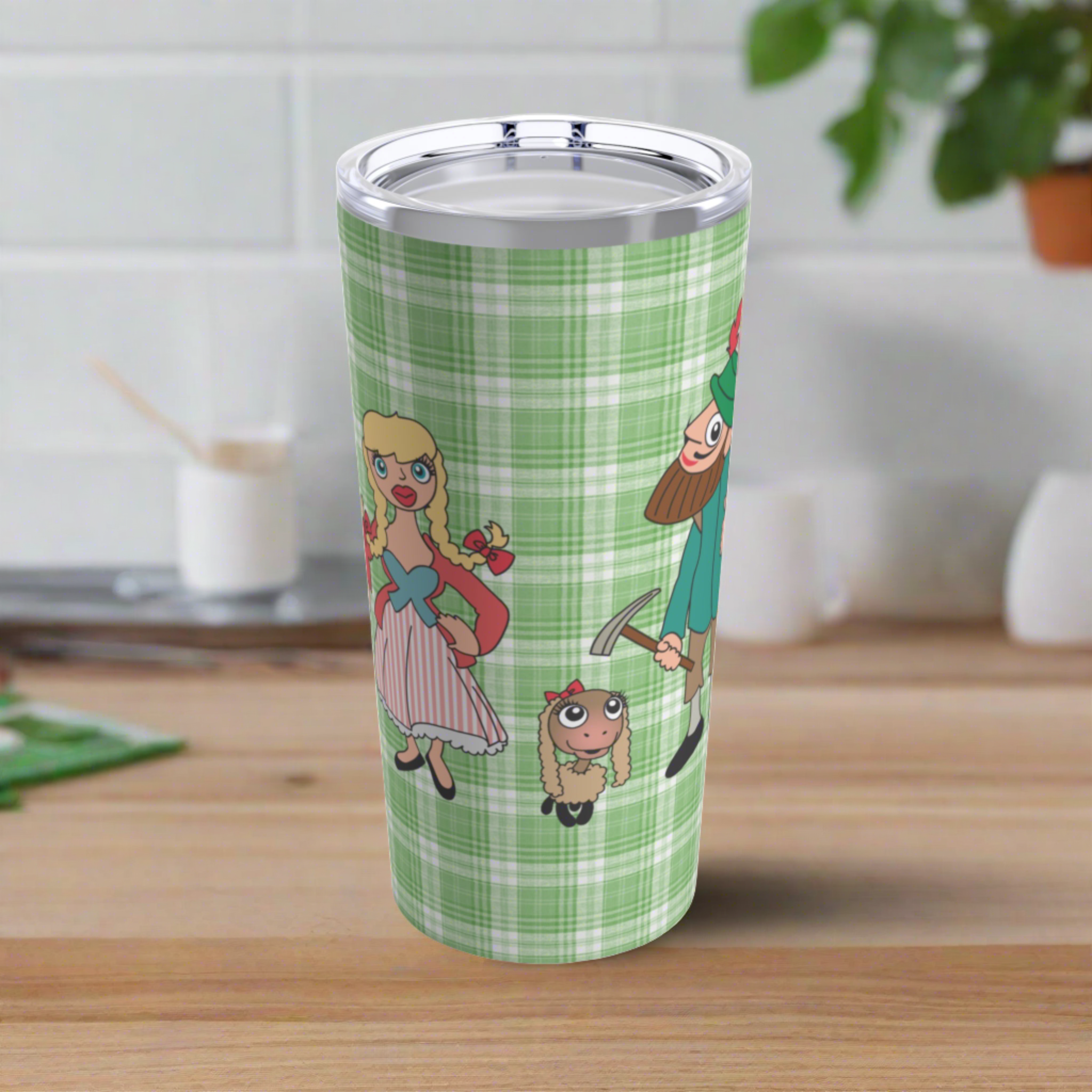 Sound Of Music Travel Tumbler Lonely Goatherd Girl In Pale Pink Tote Goat Family Tumbler 20oz