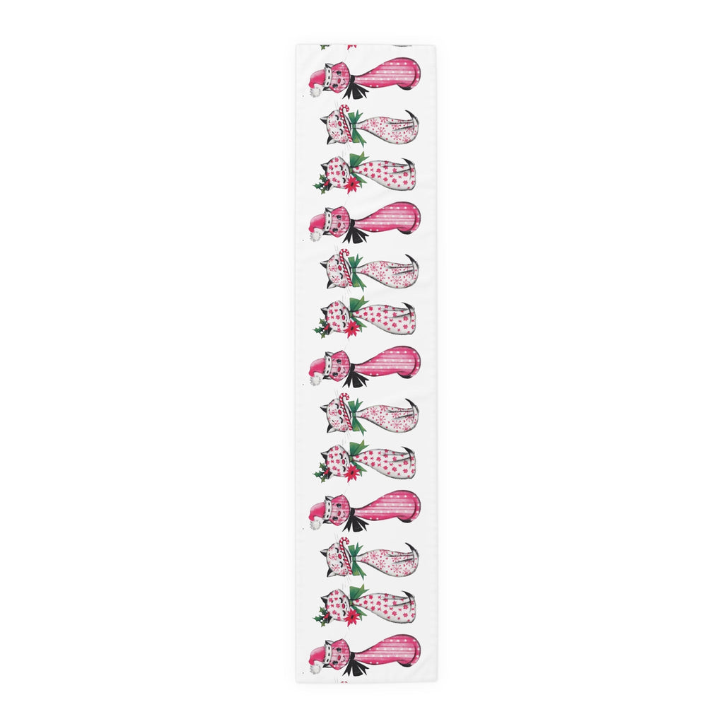 Christmas Cats Retro Style Table Runner