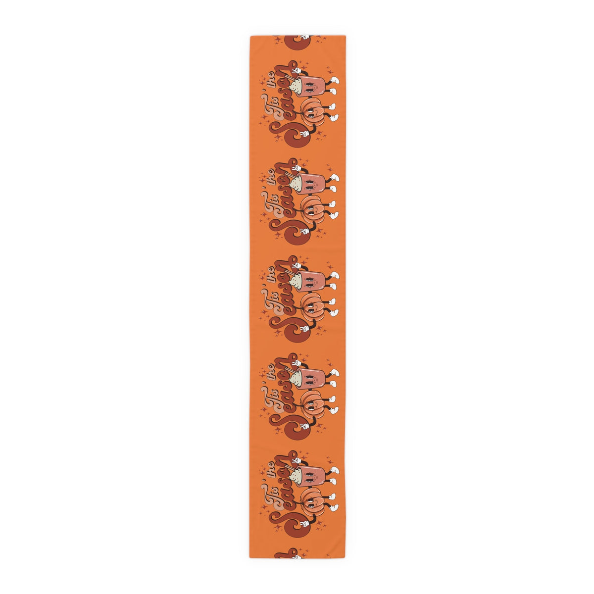 Tis The Season For Pumpkin Spice Retro Style Fall Autumn Decor Cotton PolyTable Runner