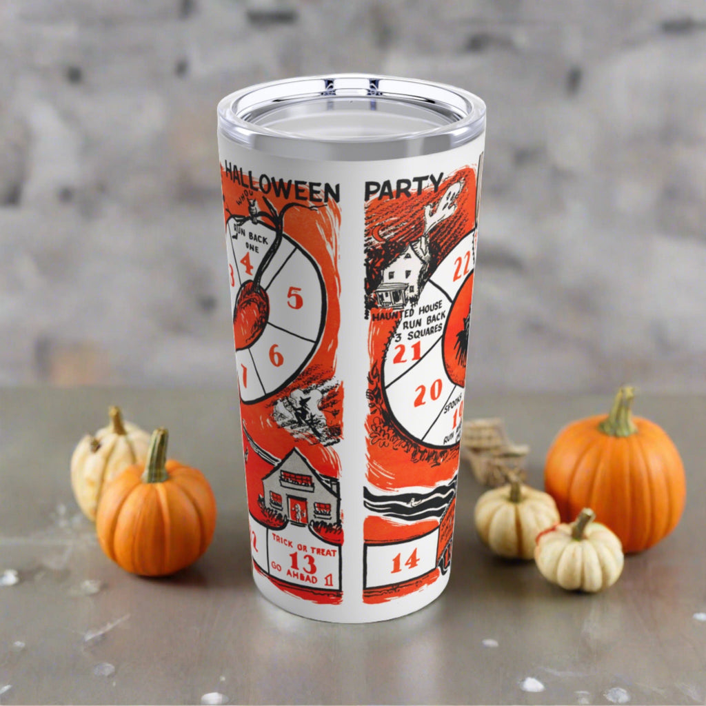 Halloween Party Board Game Retro Halloween Print Stainless Steel Tumbler 20oz