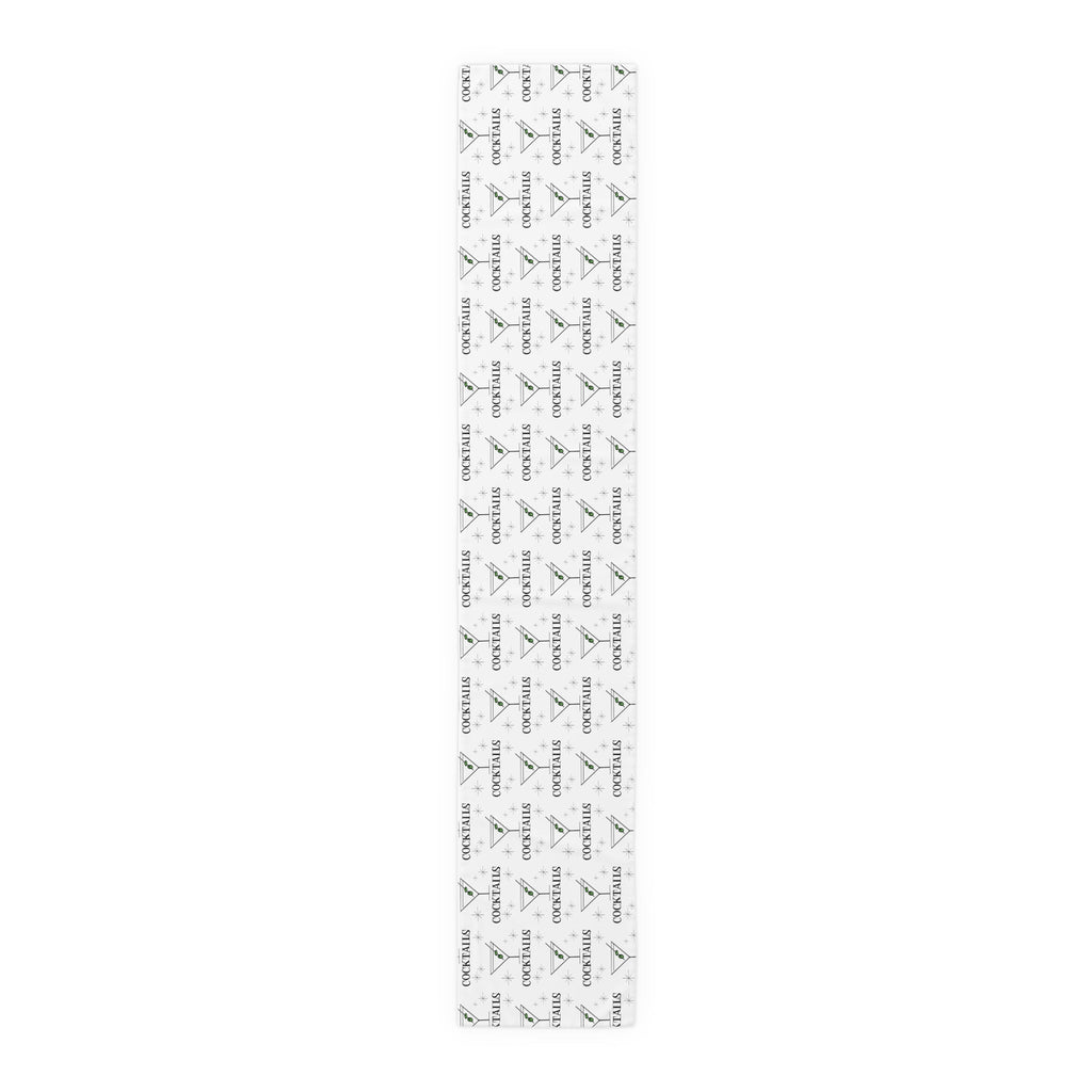 Martini Cocktails Atomic Mid Century Retro Style Print Cotton Poly Table Runner