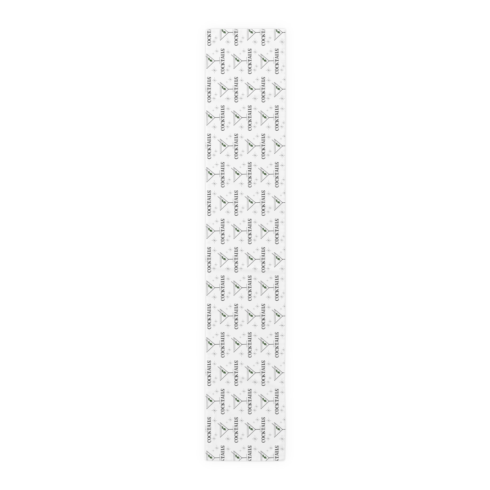 Martini Cocktails Atomic Mid Century Retro Style Print Cotton Poly Table Runner
