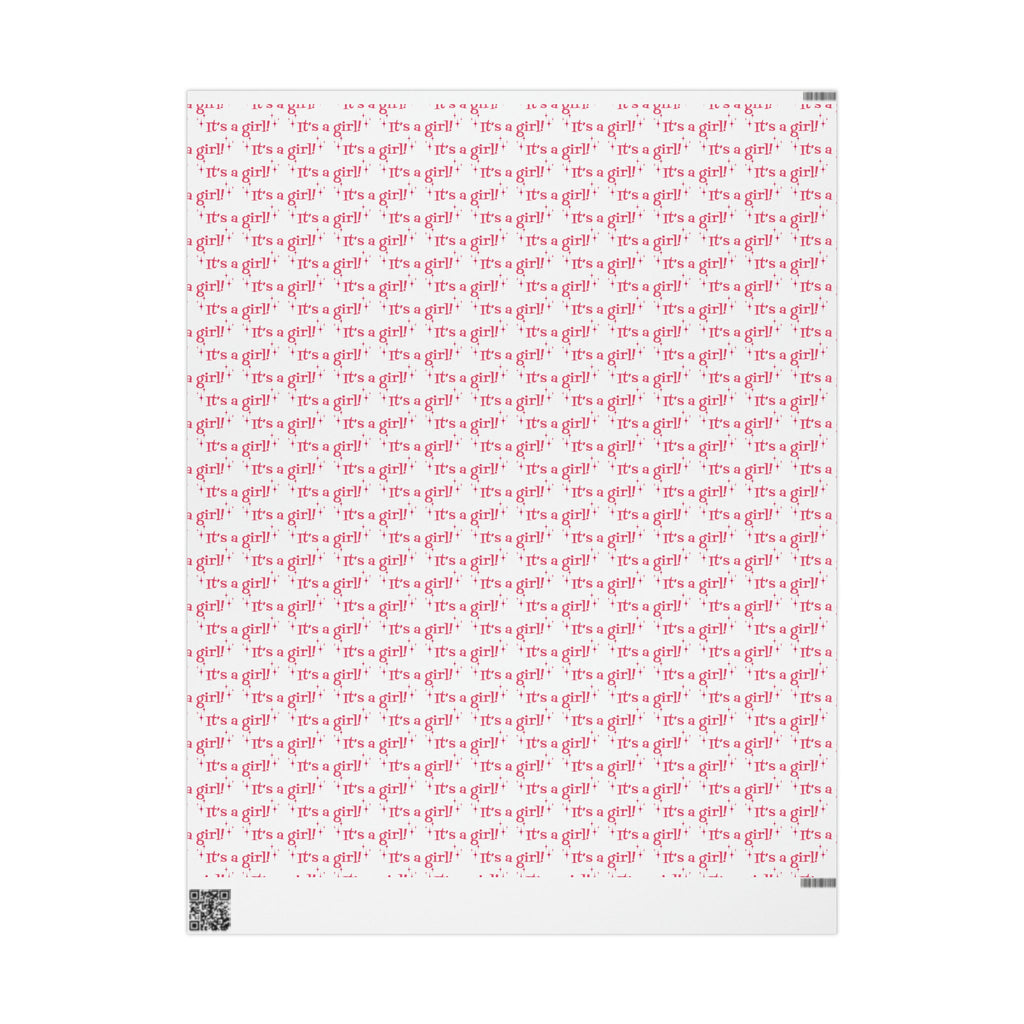 It's A Girl Starburst Atomic Retro Style Baby Shower Gift Wrap Paper - Glossy Or Matte