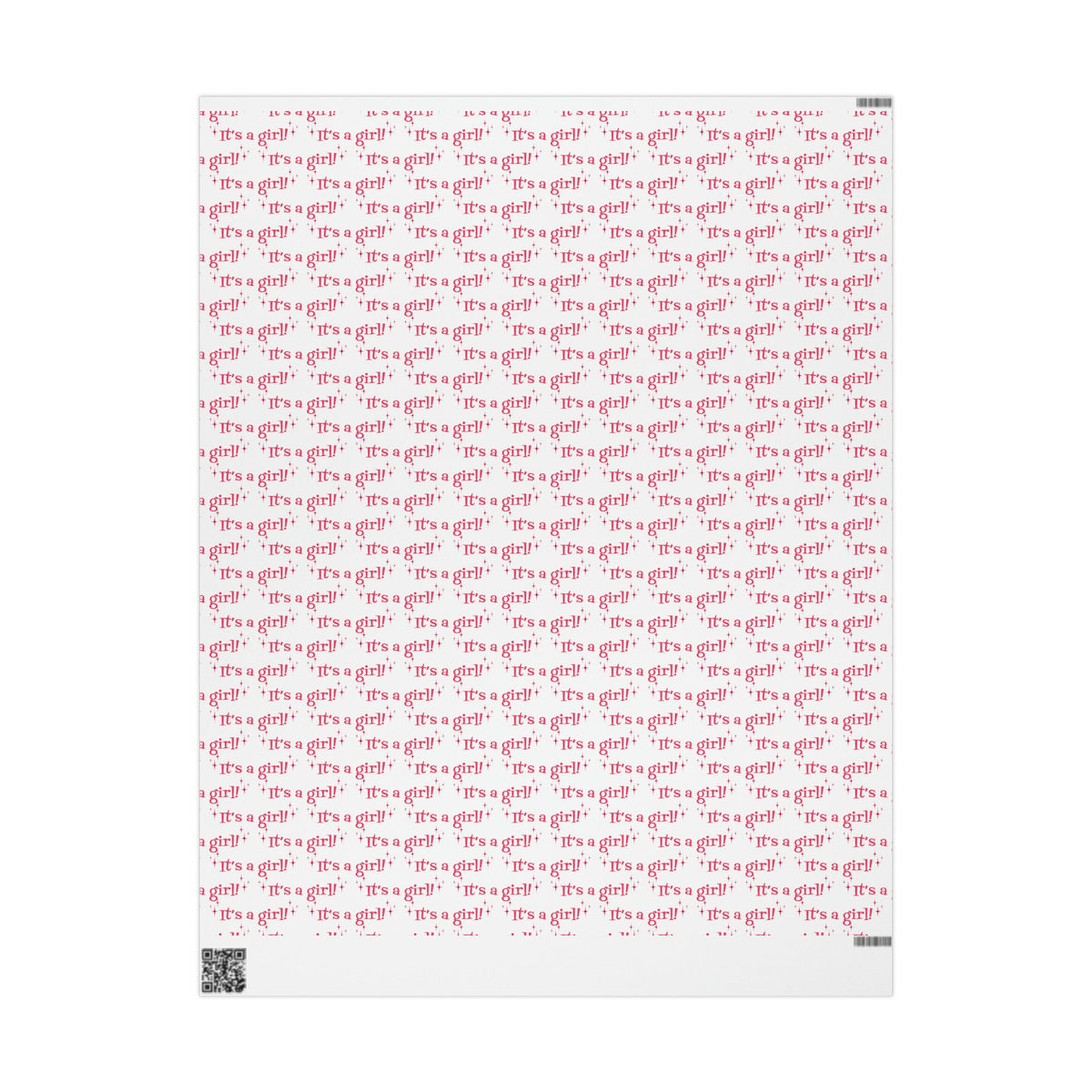 It's A Girl Starburst Atomic Retro Style Baby Shower Gift Wrap Paper - Glossy Or Matte
