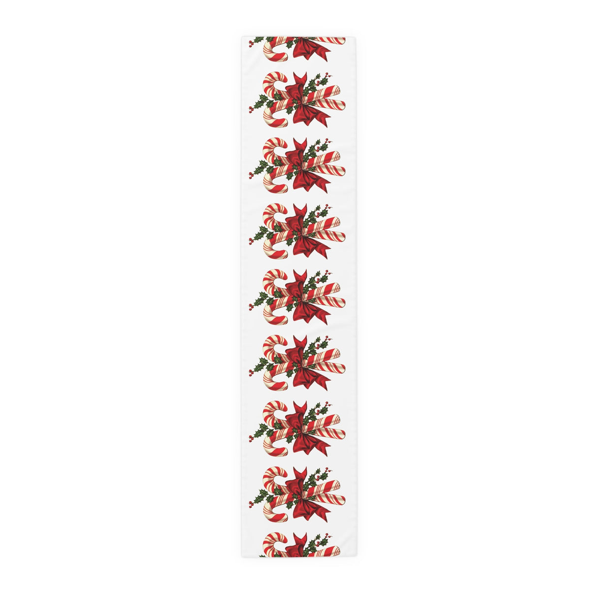 Retro Candy Canes Table Runner Home Decor Polyester Fabric Cloth Linens Unique Cozy Cute Dining Kitchen Decoration