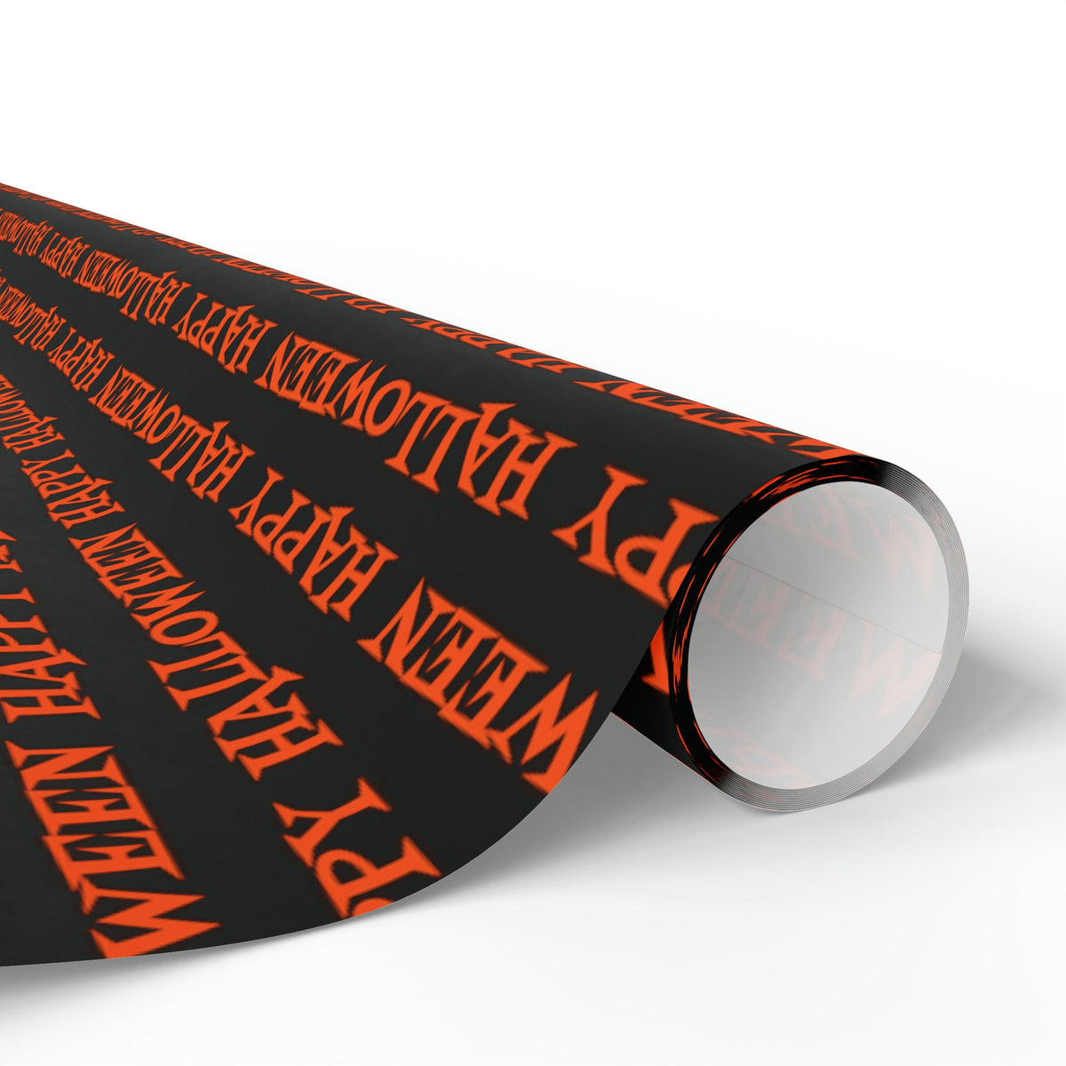 Happy Halloween Orange And Black Atomic Mid Century Retro Style Halloween Holiday Gift Wrap Paper - Glossy Or Matte