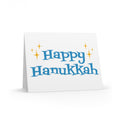 Happy Hanukkah Starburst Atomic Mid Century Retro Style Matte Greeting Cards (8, 16, and 24 pcs)