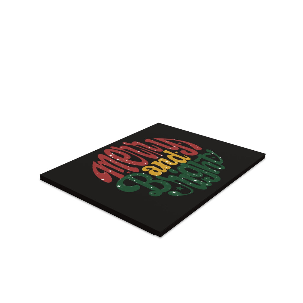 Merry And Bright Christmas Matte Greeting Cards (8, 16, and 24 pcs)