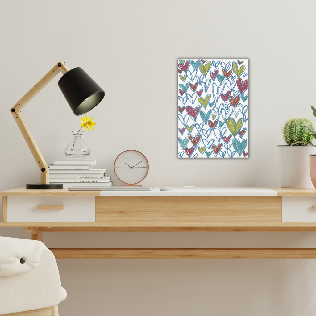 Blue Hearts Caden Caraco Canvas Gallery Wrap