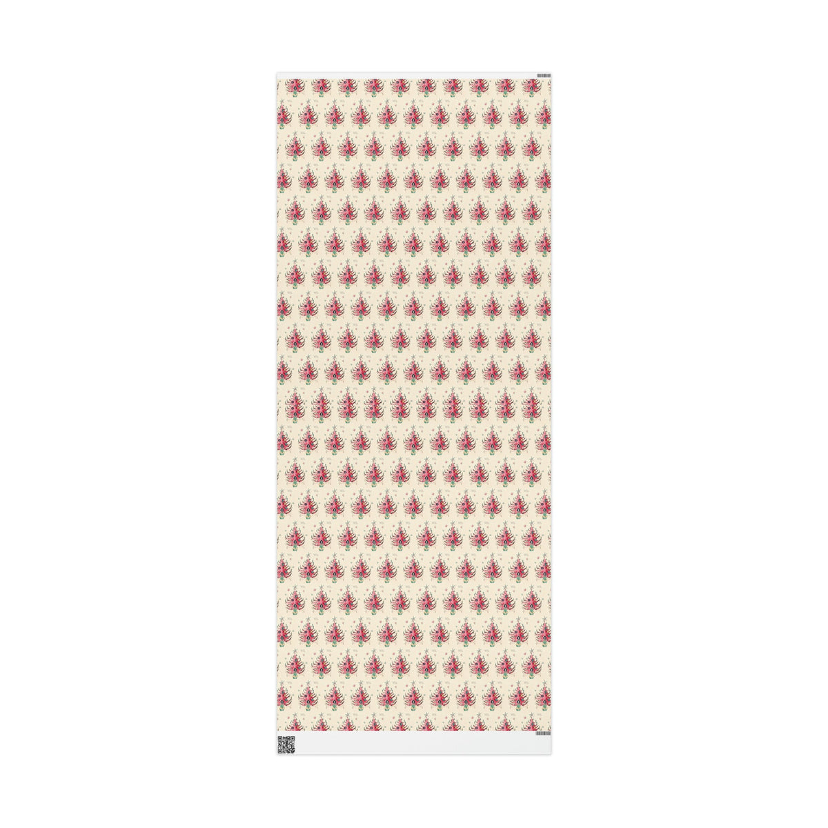 Noel Pink Christmas Trees Mid Century Retro Christmas Print Holiday Gift Wrap Paper - Glossy Or Matte