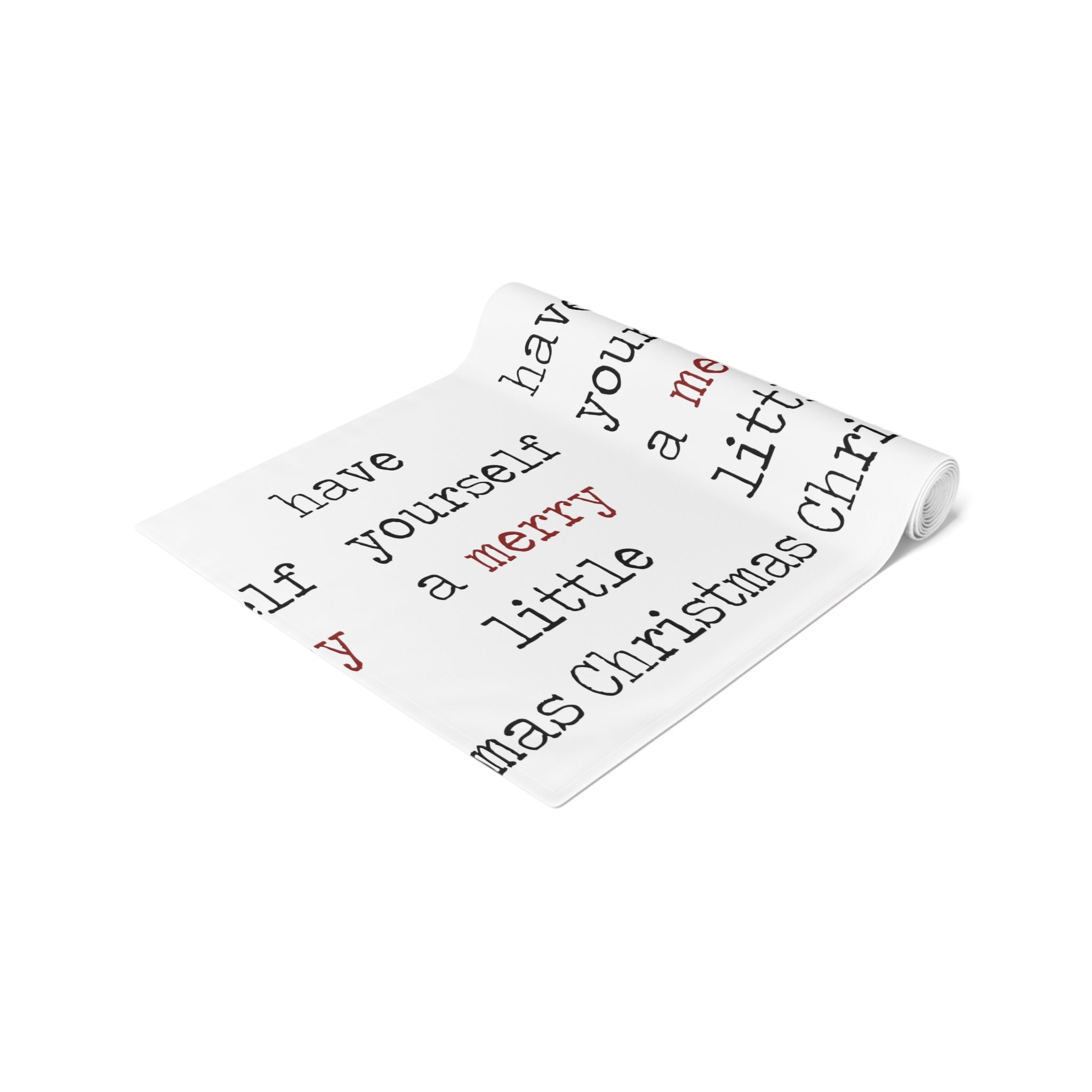 Have Yourself A Merry Little Christmas Print Home Decor Cotton Poly Table Runner