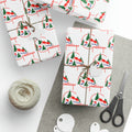 Christmas Greetings Mid Century Retro Christmas Print Holiday Gift Wrap Paper - Glossy Or Matte