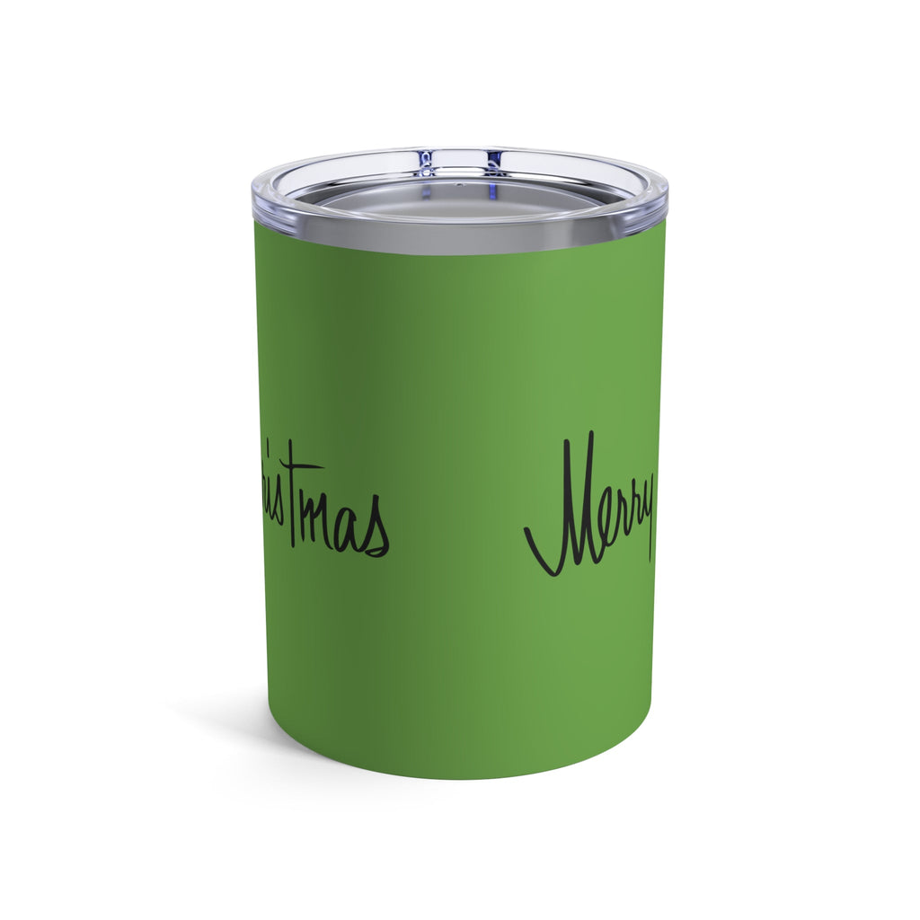 Merry Christmas Green Mid Century Retro Christmas Stainless Steel Tumbler 10oz