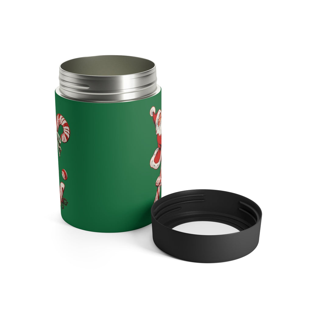 Hi Santa On Candy Cane Mid Century Retro Christmas Print Stainless Steel Can Holder