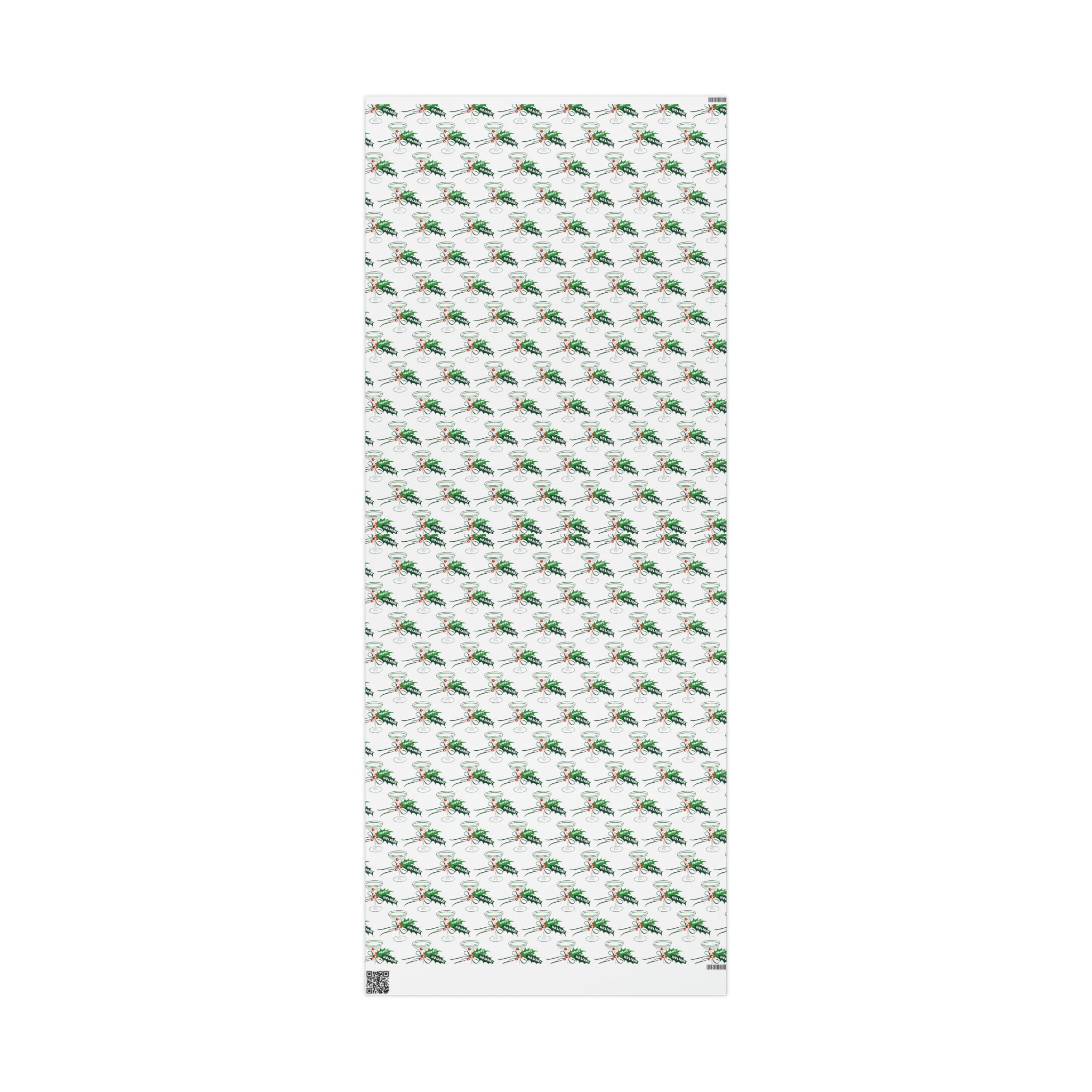 Happy Holidays Champagne Cocktails Mid Century Retro Christmas Print Holiday Gift Wrap Paper - Glossy Or Matte