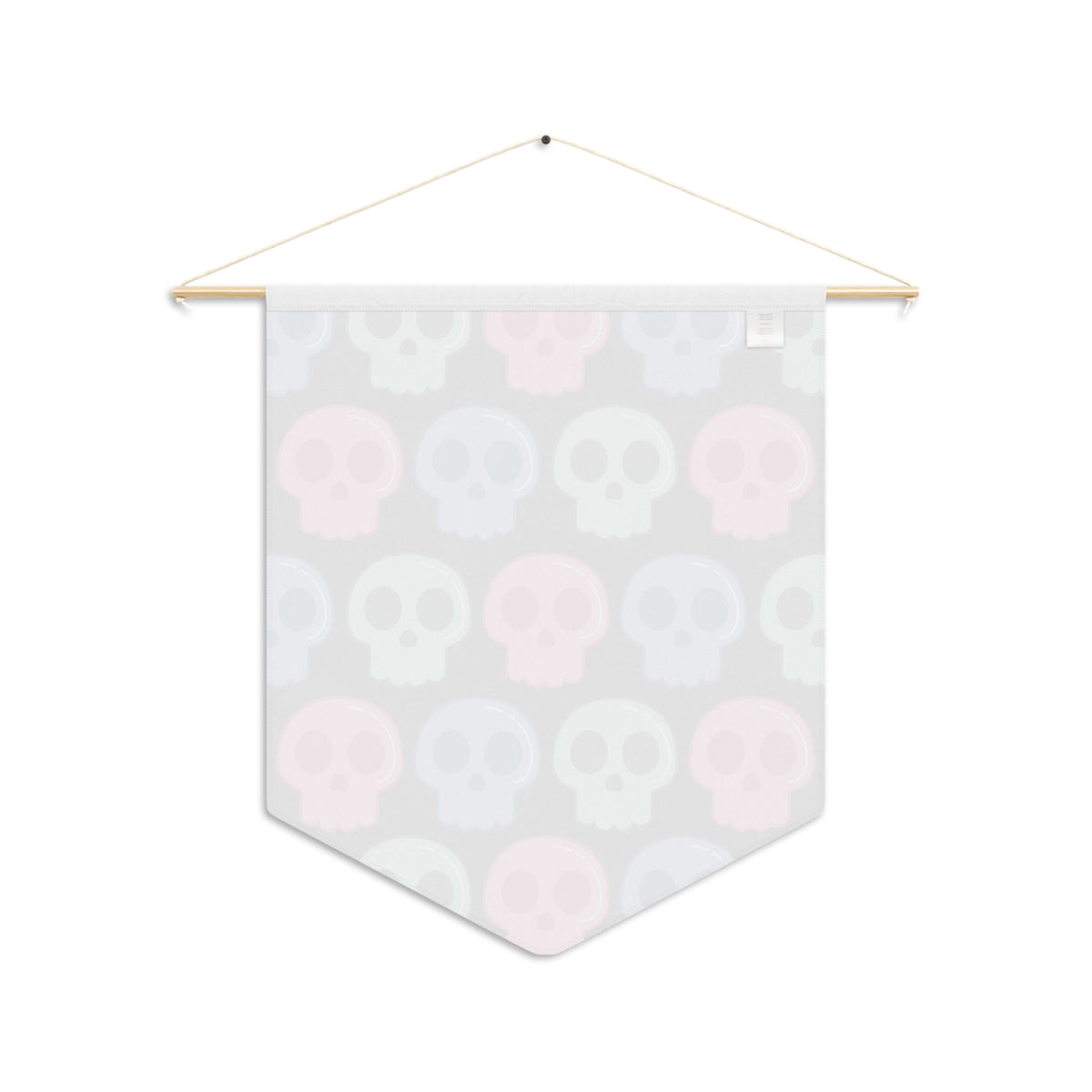 Pastel Goth Skulls Cute Halloween Skulls Print Black Pennant Banner Wall Hanging