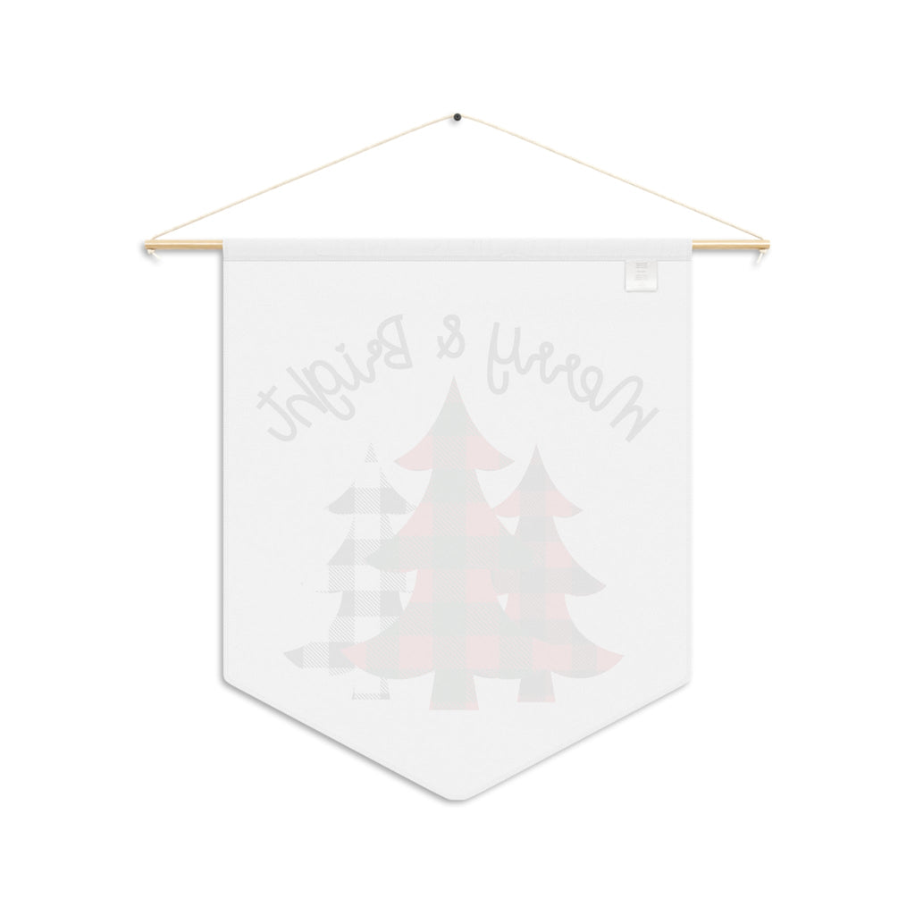 Merry And Bright Buffalo Checkered Christmas Trees Christmas Wall Hanging Banner Flag