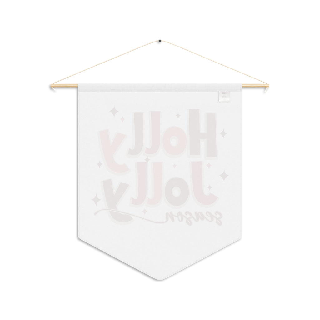 Holly Jolly Season Christmas Print Wall Hanging Banner Flag