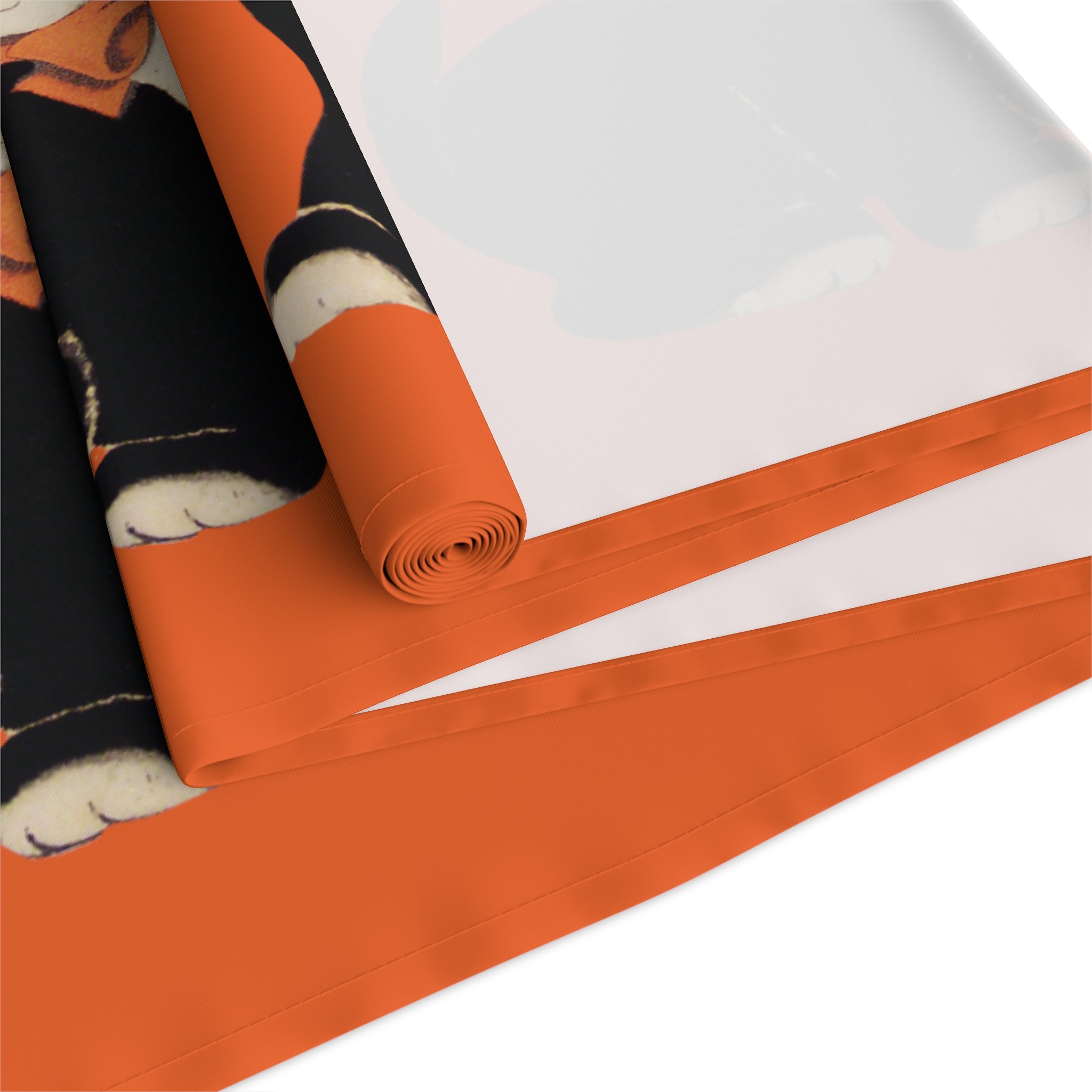 Happy Halloween Black Cat Retro Halloween Print Decor Cotton Poly Table Runner