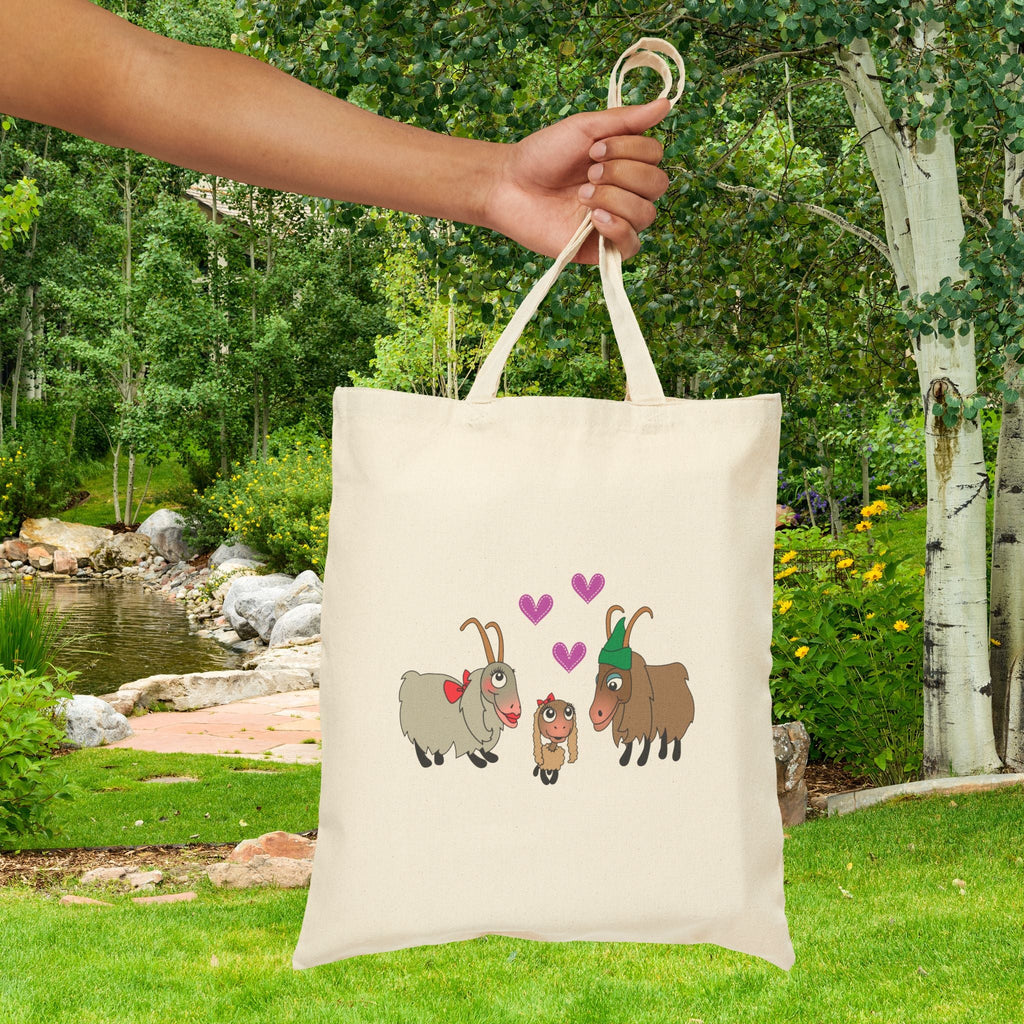 Sound Of Music Goat Family Cotton Canvas Tote Bag | Eco-Friendly Grocery Bag