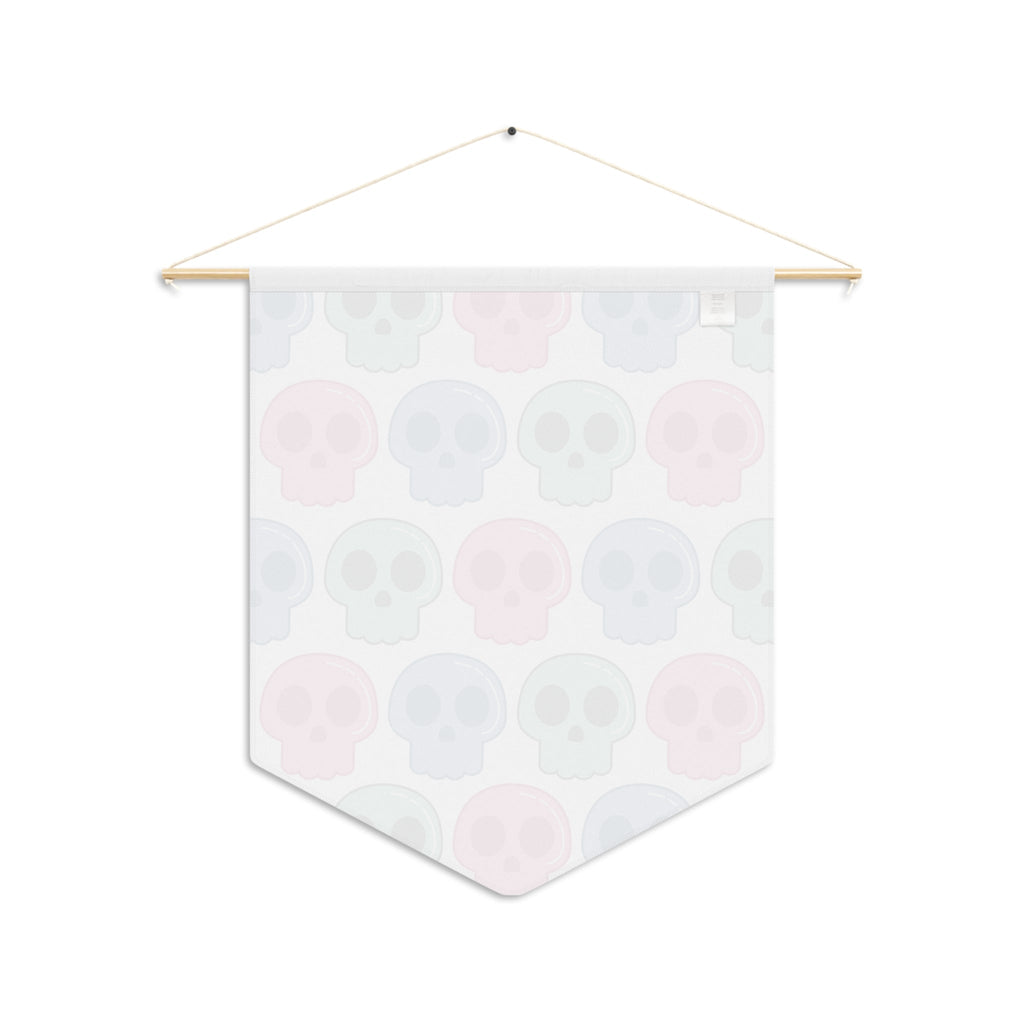 Pastel Goth Skulls Print Cute Halloween Pennant Banner Wall Hanging