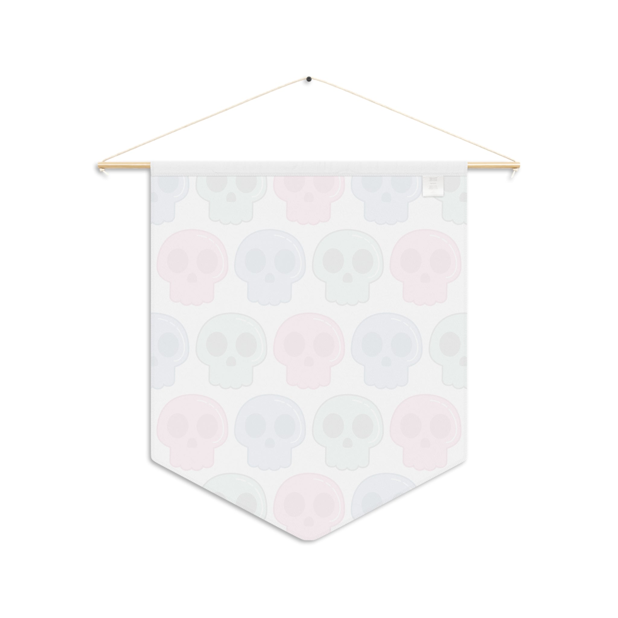 Pastel Goth Skulls Print Cute Halloween Pennant Banner Wall Hanging