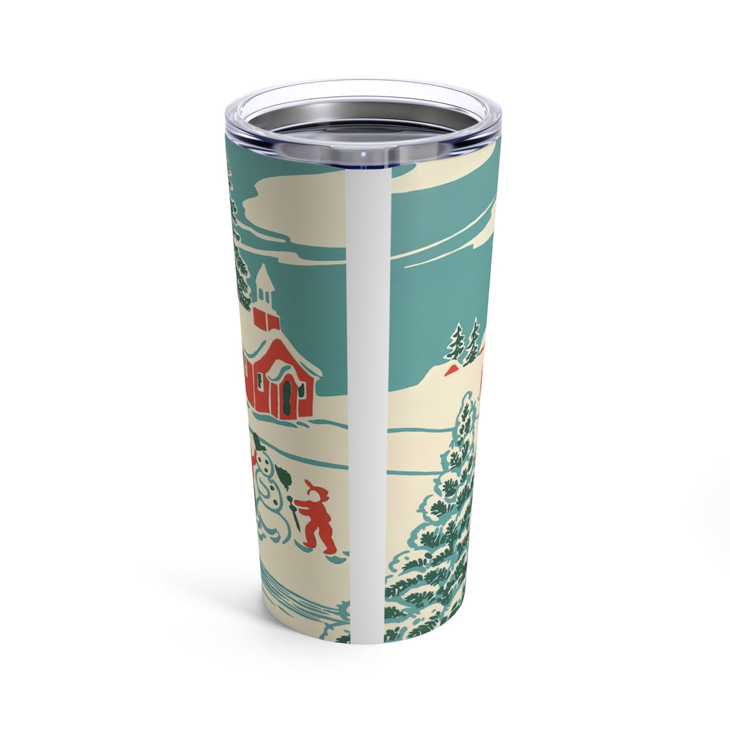 Cozy Village Town Retro Christmas Print Stainless Steel Tumbler 20oz