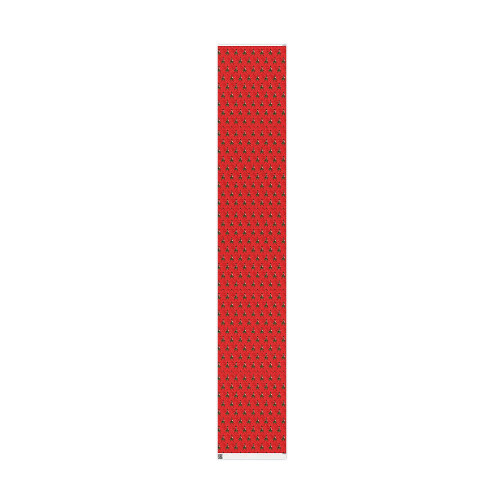 Merry Christmas Lady In Snow Red Mid Century Retro Christmas Print Holiday Gift Wrap Paper - Glossy Or Matte