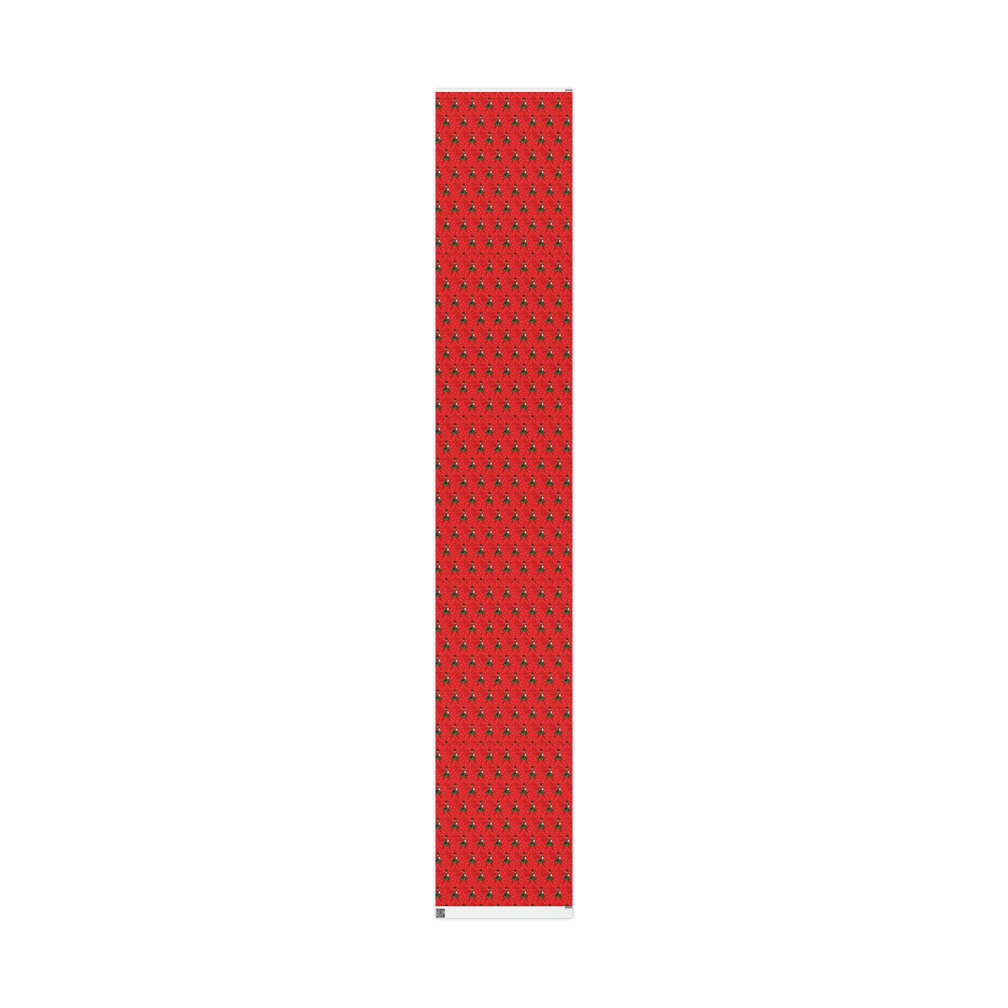 Merry Christmas Lady In Snow Red Mid Century Retro Christmas Print Holiday Gift Wrap Paper - Glossy Or Matte