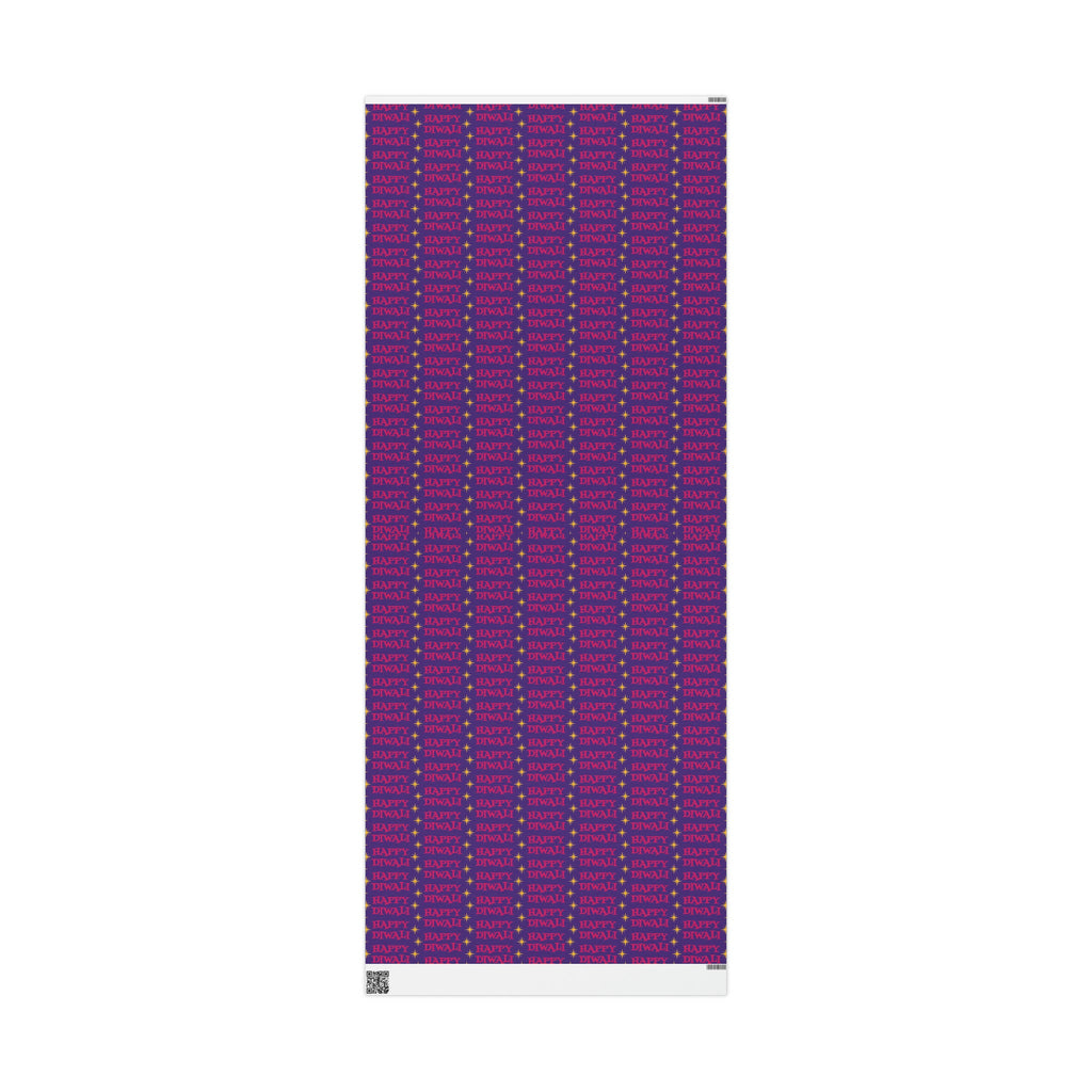 Happy Diwali Stars Atomic Mid Century Retro Style Holiday Gift Wrap Paper - Glossy Or Matte