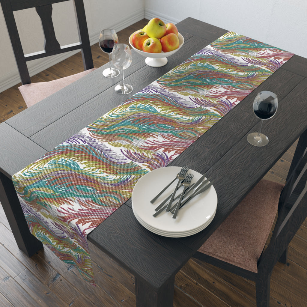 Space Feathers Caden Caraco Modern Art Decor Cotton Poly Table Runner