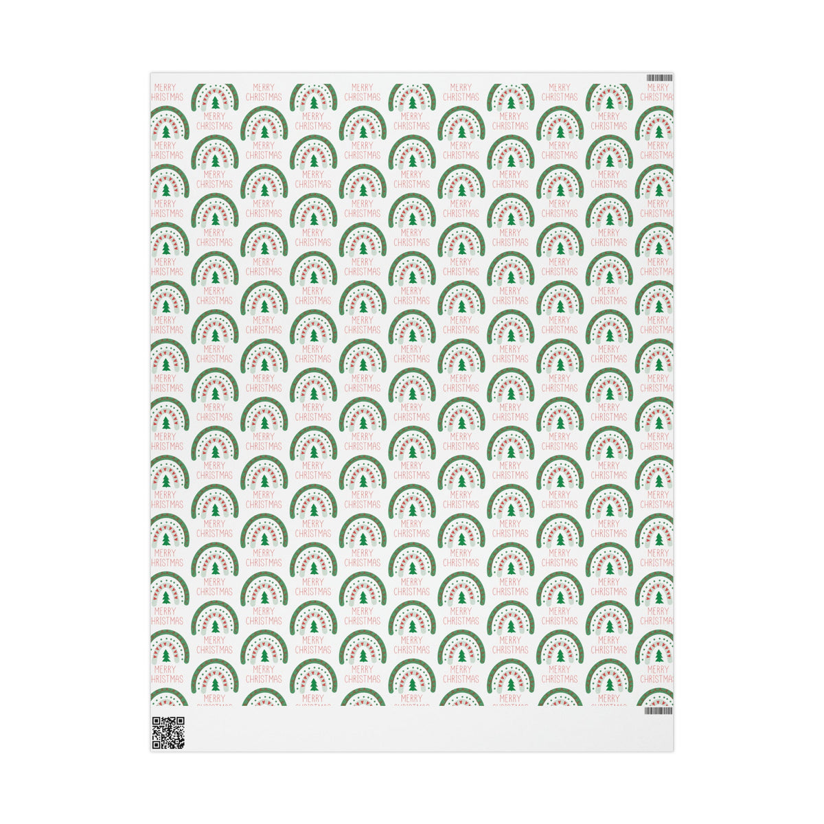 Merry Christmas Boho Rainbow Christmas Print Holiday Gift Wrap Paper - Glossy Or Matte