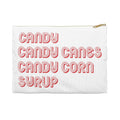 The Elf Four Main Food Groups Candy Candy Canes Candy Corn Syrup Christmas Elf Inspired Accessory Pouch Travel Bag